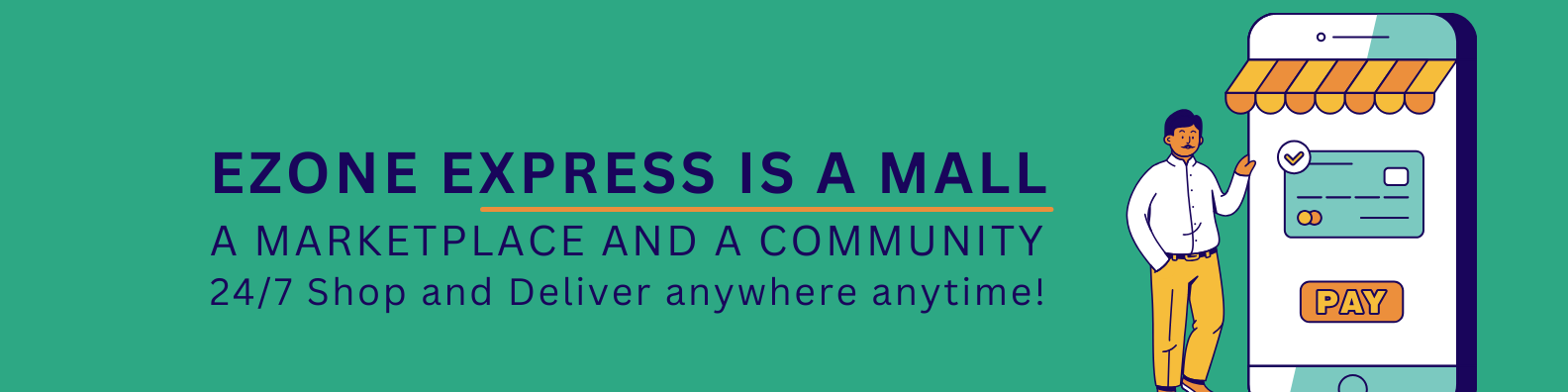 blue ecommerce online shopping linkedin banner