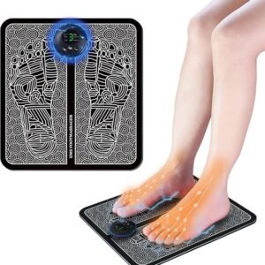 ems electric foot massager pro – deep kneading foot spa & circulation booster | 6 modes, 9 intensities, folding portable design for ultimate leg & foot relief